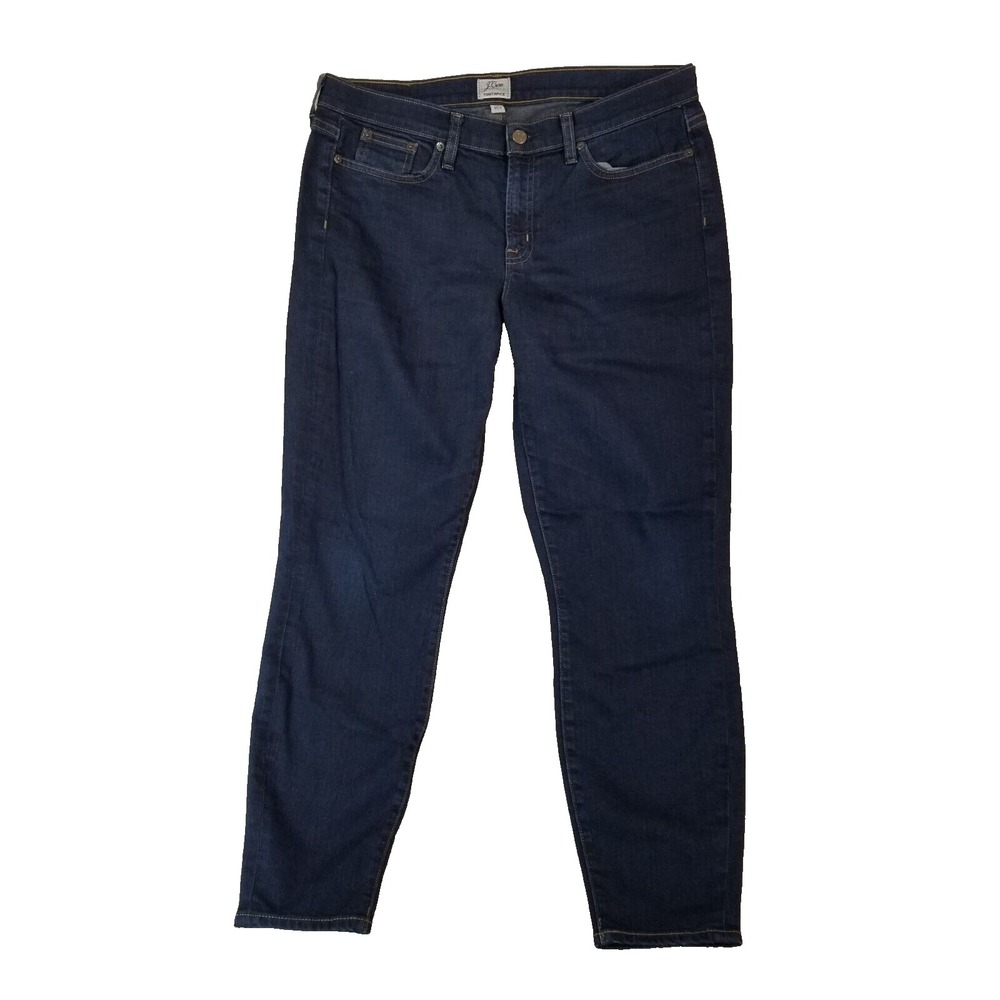 J Crew toothpick jeans women size 32 skinny straight blue stretch denim pants